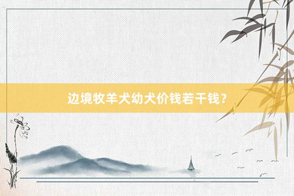 边境牧羊犬幼犬价钱若干钱？